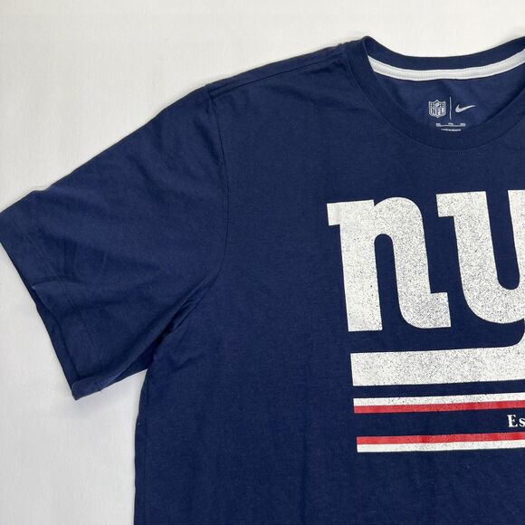 NEW XXL New York Giants Nike Men’s Navy Wordmark Logo Tri-Blend Shirt Blue - Picture 3 of 9